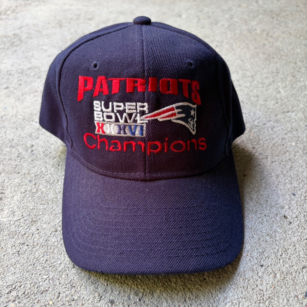 New England Patriots Super Bowl XXXVI Champions Hat‎ Navy Blue Headmaster Cap
